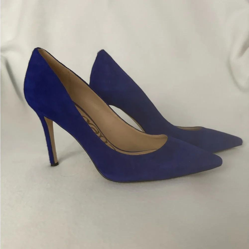 Sam Edelman Women's Hazel Pumps Shoes Suede Cobalt Blue Size 6 M - Picture 3 of 10